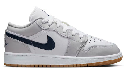 Jordan 1 Low White Neutral Grey Gum Midnight Navy GS