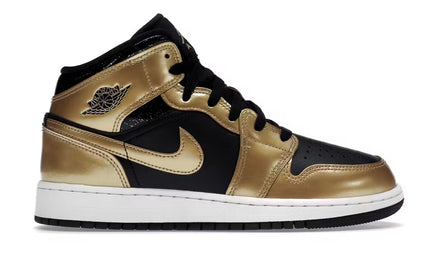 Jordan 1 Mid Metallic Gold Black GS