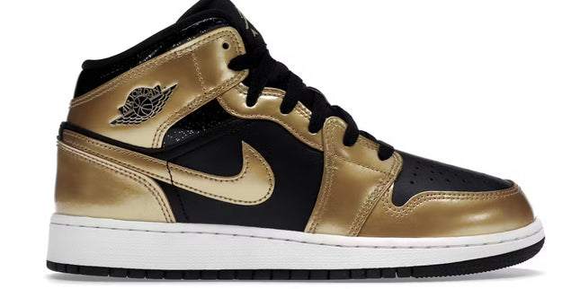 Jordan 1 Mid Metallic Gold Black GS