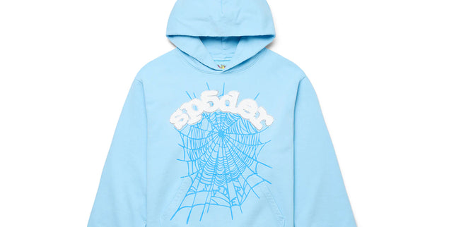 Sp5der sky blue hoodie