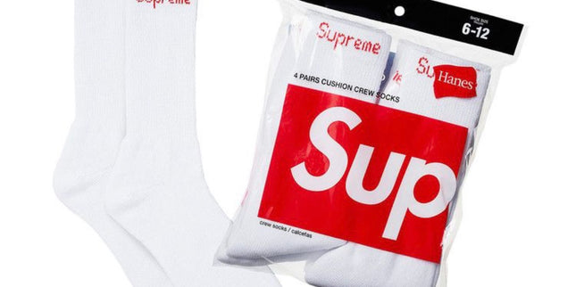 Supreme Socks White 4 pack