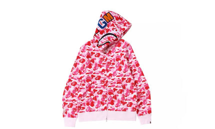 BAPE ABC Camo Shark Full Zip Hoodie Pink
