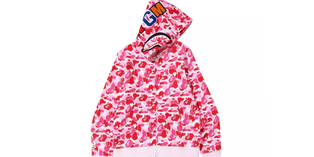 BAPE ABC Camo Shark Full Zip Hoodie Pink