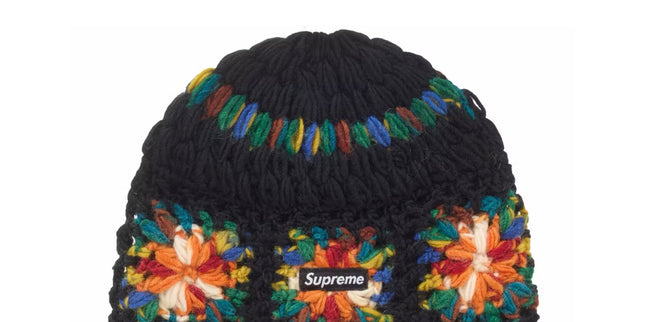 Supreme Crochet Beanie Black