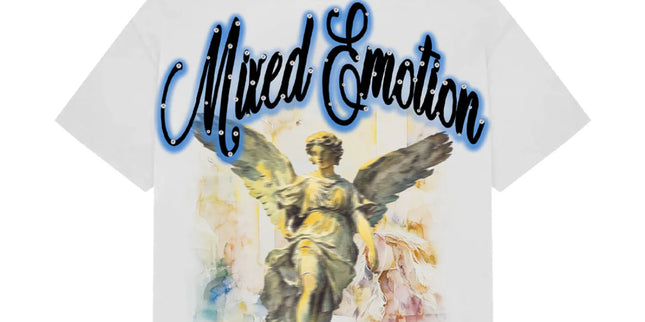 Mixed Emotion Blue Rhinestone Cropped Tee