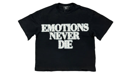 Mixed Emotion Black End Rhinestone Tee