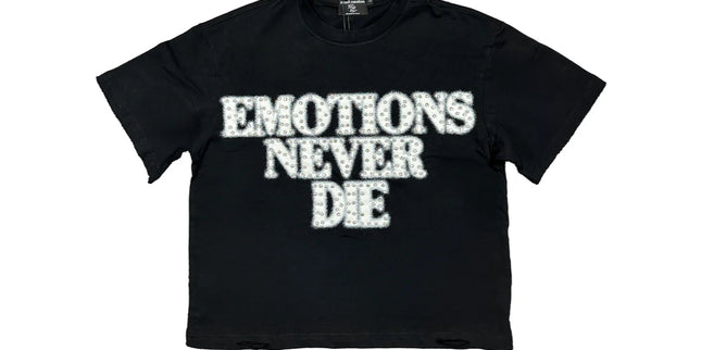 Mixed Emotion Black End Rhinestone Tee