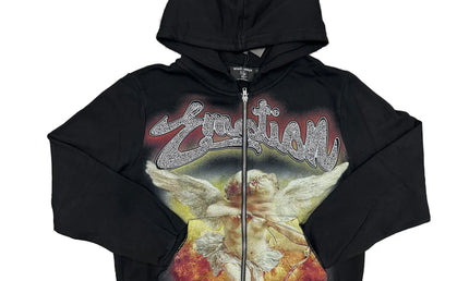 Mixed Emotion Black Rhinestone Hoodie