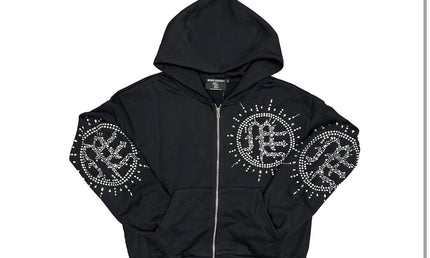 Mixed Emotion Eclipse Black Rhinestone Hoodie