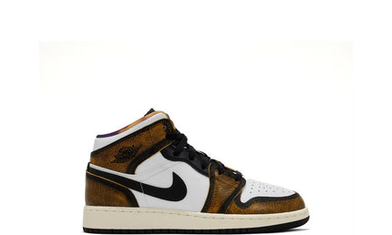 Jordan 1 Mid Se Orange Wear Away GS