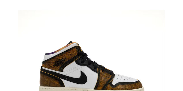 Jordan 1 Mid Se Orange Wear Away GS