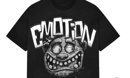 Mixed Emotion Black Monster Cropped Tee