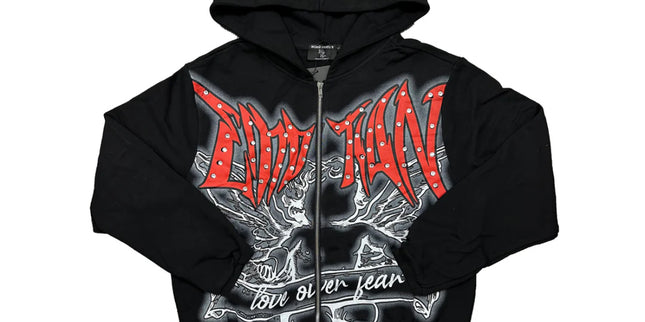 Mixed Emotion Black Graffiti Hoodie