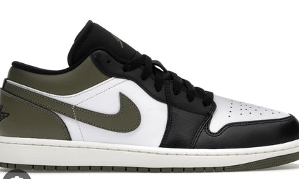 Jordan 1 low black toe medium olive