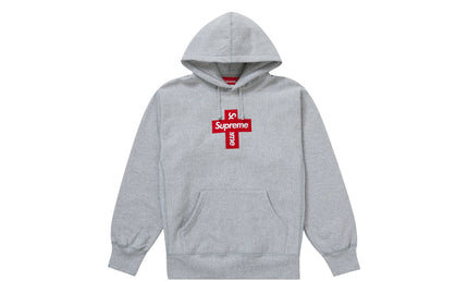Supreme Cross Box Logo Hooded Grey