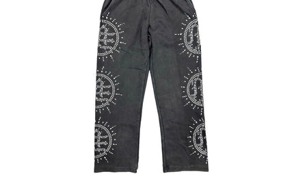 Mixed Emotion Eclipse Grey Acid Wash Rhinestone Sweats