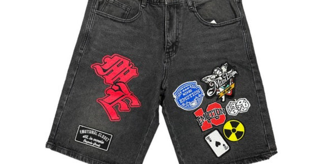 Mixed Emotion Patch Shorts