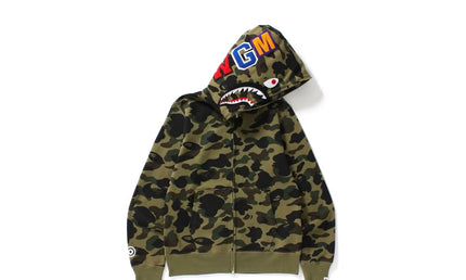 BAPE 1st Camo Shark Full Zip Hoodie Green