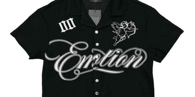 Mixed Emotion Button Up Black