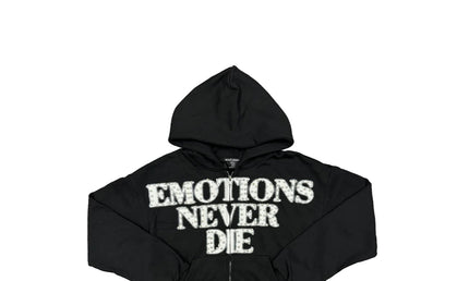 Mixed emotions Rhinestone Black End Hoodie