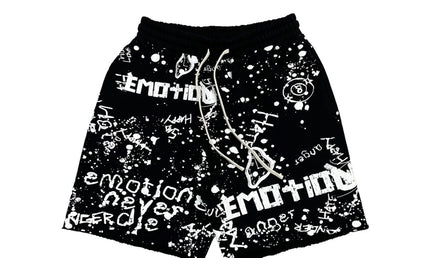 Mixed Emotion Black Graffiti Shorts