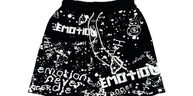 Mixed Emotion Black Graffiti Shorts