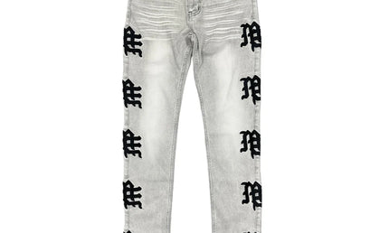 Mixed Emotion Monogram Denim Grey Wash