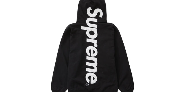 Supreme Satin Applique Hooded Sweatshirt  Black