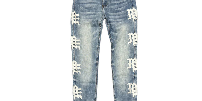 Mixed Emotion Monogram Denim Blue Wash