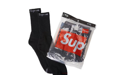 Supreme Socks Black 4 Pack