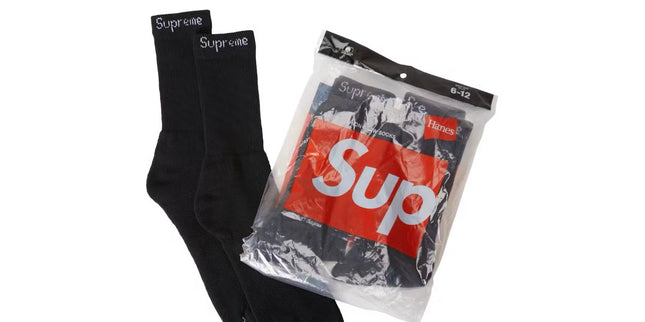 Supreme Socks Black 4 Pack