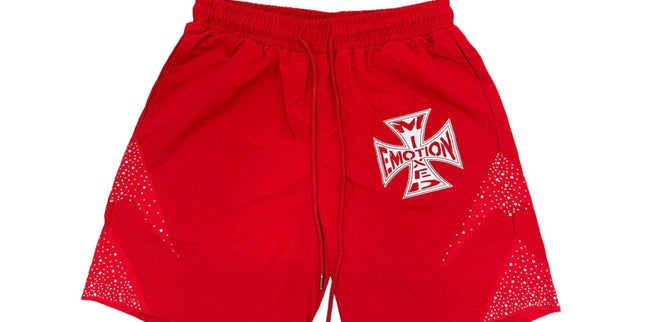 Mixed Emotion Red Classic Nylon Shorts