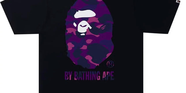 Bape Tee Ape Head Black Purple