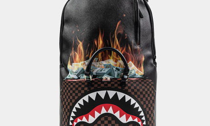 Sprayground Bag of Money On Fire Backpack