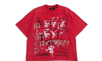 Mixed Emotion Red Crimson Tee