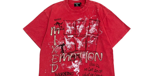 Mixed Emotion Red Crimson Tee