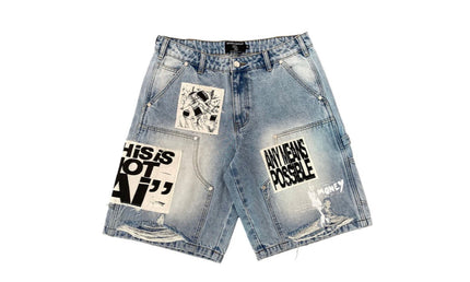 Mixed Emotion Blue AI Shorts
