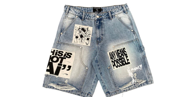 Mixed Emotion Blue AI Shorts