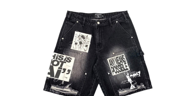 Mixed Emotion Black AI Shorts