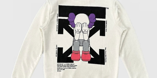 Off White kaws Logo Beyaz Sweat